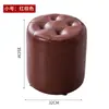 Banqueta pequena de couro moda casa sala de estar banqueta de sofá banqueta redonda adulto criativo couro Pier Pier porta banqueta simples para trocar de sapato
