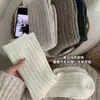 Calcetines de Lana Gruesa Tejidos para Otoño e Invierno para Mujer, Calcetines Holgados de Costilla Gruesa Estilo Japonés Simple, Calcetines Gruesos Cálidos de Media Pantorrilla, Calcetines de Invierno para Mujer