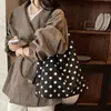 Bolso de Gamuza con Lunares para Mujer 2026 Nueva Moda Otoñal Bolso de Hombro Vintage de Alta Gama Bolso Tote de Gran Capacidad