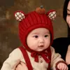 Gorro para bebé para otoño e invierno, gorro para bebé que protege los oídos, unisex, cálido, estilo para poner, lindo gorro de invierno para bebés y niños pequeños, gorro de punto