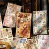 Yuxian Mengyuan Té Charla Estilo Palacio Retro Francés Manual de Materiales Tarjeta Trasera para Teléfono Móvil Collage DIY Libro de Pegatinas Troqueladas
