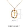 Collar europeo y americano transfronterizo de 26 letras en español para mujer, cadena de clavícula versátil, diseño de nicho con gema de cristal