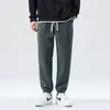 Pantalones casuales rectos de lana Boa con felpa, caída pesada, nuevo estilo otoño e invierno, con parches, moda masculina, pantalones largos con felpa