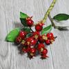 Simulação fruta baga fruta de Natal romã pequena acessórios florais decorativos flores artificiais atacado folhas cola