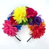 Diadema de Halloween Transfronteriza de Amazon con Flores de Colores y Accesorios para el Cabello de Mariposa para Fiestas y Diadema del Día de Muertos para Mujeres