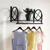 Rack de Exposição para Loja de Roupas Combinação de Parede Montado na Parede Decorativo Montado Lateralmente Roupas Masculinas e Femininas Prateleira Rack de Exposição para Loja de Roupas