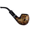 Changfeng Pipa de Nivel de Entrada Negra Grabada Olla de Hierro Pipa de Tabaco de Baquelita Pipa Tradicional a la Antigua Filtro Soporte para Aceite de Cigarrillo