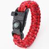 Pulseira de Sobrevivência Multifuncional para Exterior Paracord de 7 Núcleos Trançado Pederneira Guia Pulseira Salva-Vidas Apito de Sobrevivência