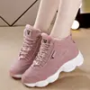 Zapatos Cálidos de Invierno Blancos Zapatos de Algodón con Forro Polar para Mujer Zapatos de Caña Alta Zapatos de Nieve de Algodón Zapatos de Papá Zapatos Casuales para Mujer Tenis