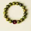 Pulsera Natural de Sándalo Verde para Hombres, Cuentas de Meditación, Año del Caballo, Doce Signos del Zodíaco, Pulsera de Palo de Rosa, Regalo de Año Nuevo