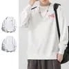 Sudadera de otoño e invierno para hombre, holgada y gruesa, sin capucha, cuello redondo, manga larga, talla grande, moderna y versátil
