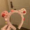 Faixa de Cabelo de Pelúcia para Lavar o Rosto e Maquiagem, Orelhas de Gato e Urso Fofas de Desenho Animado, Acessórios de Cabelo Femininos de Desenho Animado com Estampa de Leopardo, Novos Acessórios de Cabeça