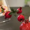 Adornos Festivos, Florero de Cerámica con Fruta de Granada Simulada, Adornos para Arreglos Florales, Florero Creativo de Nicho de Gama Alta, Adornos de Cerámica