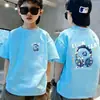 Camiseta de Verão Nova para Meninos Bebês, Manga Curta, Algodão Puro, Desenho Animado, Estilo Coreano, Peça Única, Moda Infantil