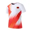 Camiseta de entrenamiento de equipo chino de verano, cuello redondo, manga corta, para correr al aire libre, fitness, actividad para padres e hijos, logotipo de compra grupal