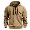 Moletom Masculino Amazon Primavera e Outono Tamanho Europeu com Zíper e Múltiplos Bolsos, Roupa de Exterior Esportiva Casual Masculina