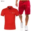 Conjunto de Shorts e Camiseta Manga Curta Masculino de Verão Novo Esportivo Casual Conjunto de Calça e Camisa POLO Em Estoque