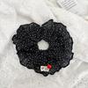Faixa de Cabelo Ruffled de Bolinhas Retro, Gentil Elegante, Faixa Grande, Cordão de Cabelo com Botão de Coração, Acessórios de Cabelo para Mulheres