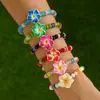 Exportação Transfronteiriça Europeia e Americana Fofo e Doce Colorido Dopamina Argila Suave Gradiente Frangipani Pulseira Trançada Conjunto de Várias Peças
