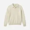 APO Roupa Masculina Estilo Old Money Transfronteiriço Textura Trançada Gola Polo Suéter Malha Tricô Manga Longa Solto de Luxo Leve