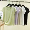Nova Camiseta de Manga Curta com Gola Redonda de Modal para Verão, Camada Base para Mulheres, Fina, Solta, Emagrecedora e Versátil