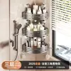 Estante de Almacenamiento para Baño con Ventosa para Montar en la Pared, para Esquina de Baño, Inodoro, Tocador, Almacenamiento en Pared, No Requiere Taladrar