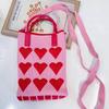 Bolsa de mão de atacado de fábrica em nome de mulheres, nova bolsa de malha para celular, bolsa de amor vermelha, bolsa mensageiro, mini bolsa