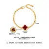 Pulsera de trébol de cuatro hojas chapada en oro vietnamita con microincrustaciones para mujer, pulsera de ágata de trébol de la suerte chapada en oro, joyería de lujo ligero de alta gama