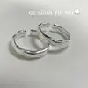Anillo Abierto Trenzado de Plata de Ley S925 Ounihan para Mujer, Anillo de Alto Gama con Diseño Coreano de Nicho