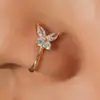 Clip de Nariz Europeu e Americano Mais Vendido Sem Perfuração Micro-Incustado Zircônia Forma de U Estrela Borboleta Argola de Nariz Joias de Piercing de Nariz Sem Perfuração para Mulheres