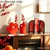 Novo conjunto de decoração de casamento estilo chinês com caracteres "felizes", tela, vaso e ornamentos para decoração de noivado da nova casa da noiva e arranjo do quarto de casamento