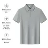 Camisa Polo de Algodón Seda de Hielo Ropa de Trabajo Verano Fresca Cuello Solapa Manga Corta Oficina de Inscripción Universitaria Camisa Cultural Exterior para Hombre