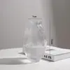 Jarrón de Cristal Moderno Transparente Lujo Ligero Gama Alta Moda Diseño Curvo Sala de Estar Cultivo en Agua Flor Fresca Decoración de Escritorio Adorno