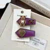 Pinza para el pelo con letra de oso flocado, corazón, clip de pinza de cocodrilo de cuero, clip lindo de lazo para flequillo, accesorios para el cabello para mujer