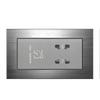 Versão de Hong Kong e Macau tomada britânica 13A com carregamento rápido USB tipo-c padrão britânico pé quadrado painel de metal alumínio escovado cinza