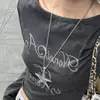 Colar com Pingente de Coração e Estrela Minimalista Corrente para Suéter Tendência Personalidade Moda Colar Versátil Joias Design de Nicho