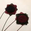 Original~Retrô Escuro Sexy Cacheado Renda Brilhante Seda Rosa Colar DIY Artesanal Acessórios de Colar de Renda