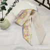 Diadema Estilo Chino con Pintura a Tinta de Seda Sintética, Pañuelo Pequeño de Seda para Mujer, Estilo Estrecho y Largo, Atado Alrededor de la Bolsa, Cinta Larga, Pañuelo, Cinta para el Cabello Trenzada