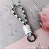 Cordão para Celular de Celebridade da Internet Bolsa Dupla de Pelúcia Cordão de Mão Curto Corda Trançada à Mão Chaveiro Nó Combinando com a Cor Corda para Pendurar