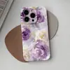 Ins acuarela fresca rosa morado funda de teléfono girlish para iPhone18 Apple 16 funda dura ultrafina