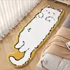 Alfombra de Rayas de Animales de Dibujos Animados, Manta para Mesita de Noche de Dormitorio, Tapete para Mesa de Centro de Sala de Estar de Gatito, Alfombra de Piso Resistente a Manchas y Fácil de Cuidar de Imitación de Cachemira