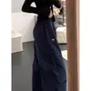Pantalones de Trabajo Azul Marino para Mujer, Nuevo Estilo Otoño e Invierno 2025, Sueltos Rectos Casuales de Secado Rápido, Para Personas Bajas, Pierna Ancha, Forrados de Felpa
