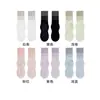 Calcetines de yoga rosas degradados para mujer, antideslizantes profesionales para interior, fitness, cuerda de saltar, calcetines deportivos de media pantorrilla para baile, calcetines de Pilates