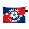 Cartera para monedas grande de temática de fútbol nueva de Temu transfronteriza, bolsa simple cuadrada para almacenamiento de papelería, estuche para lápices de gran capacidad para estudiantes