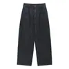 Love and Nancy Treze Linhas Minimalista Outono Estilo Coreano Algodão Retrô Cintura Alta Perna Larga Cobre o Quadril Jeans Calça Longa para Mulheres 02801