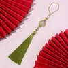 Hongrun 13cm Galhos Dourados e Folhas de Jade Pingente de Borla Borla Estilo Antigo Roupas da Dinastia Han Pendente de Bolsa Acessórios para Pendurar no Carro Venda por Atacado