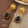 Pendientes Vintage Antiguos de Época Serie de Pintura al Óleo Van Gogh Flor de Aceite Goteante Borla de Perla Pendientes Joker Venta al por Mayor