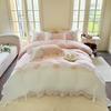 Cama Estilo Princesa Sábanas Juego de Cuatro Piezas Encaje Funda de Edredón Dormir Desnudo Crema Juego de Cama de Tres Piezas Textiles para el Hogar Nantong 4