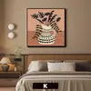 Pinturas Decorativas de Restaurante Francés Retro de Plantas y Flores, Pinturas de Pared Personalizadas para Habitaciones de Hotel, Pared de Fondo de Sofá, Arte de Pared para Vestíbulo