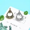 Accesorios de joyería NIANXING 44 * 26 MM aleación patrón forma de gota pendientes colgantes cabeza colgante accesorios multi-agujero colgante